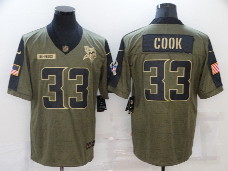 Men's Minnesota Vikings Dalvin Cook #33 Brown Player Game Jersey1 football jersey product view 1