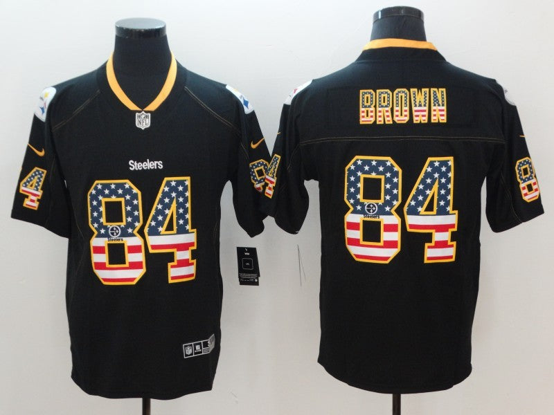 Men's Pittsburgh Steelers Antonio Brown #84 Black Alternate Game Jersey1 football jersey product view 1