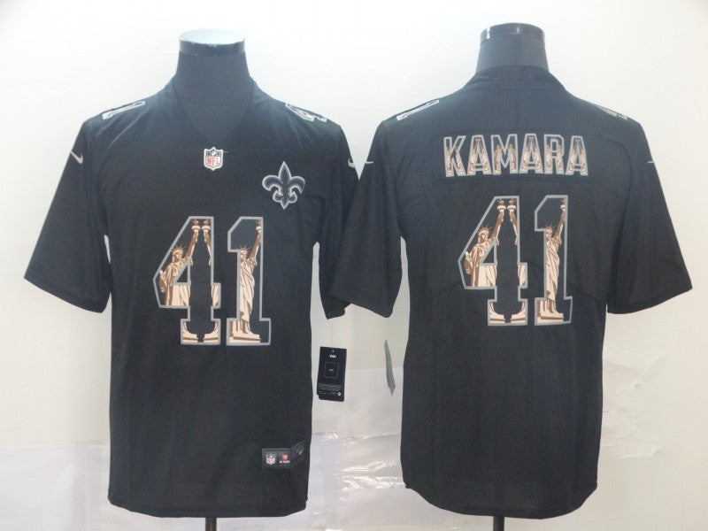 Men's New Orleans Saints Alvin Kamara #41 Black Game Team Jersey1 football jersey product view 1