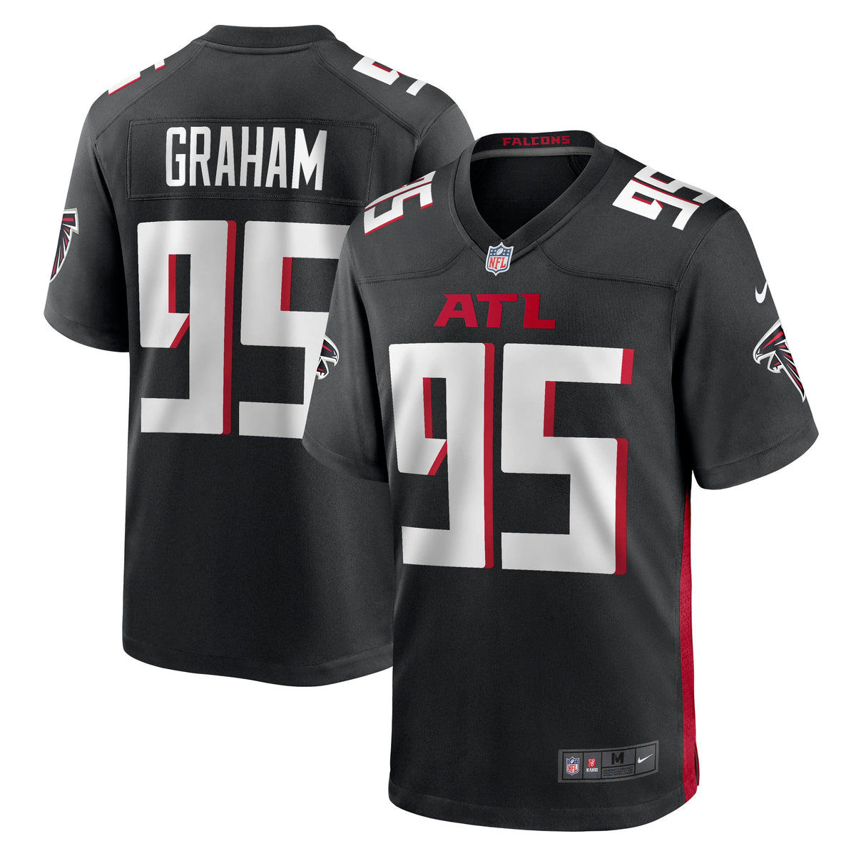 Ta'Quon Graham Atlanta Falcons Nike Game Jersey - Black football jersey product view 1