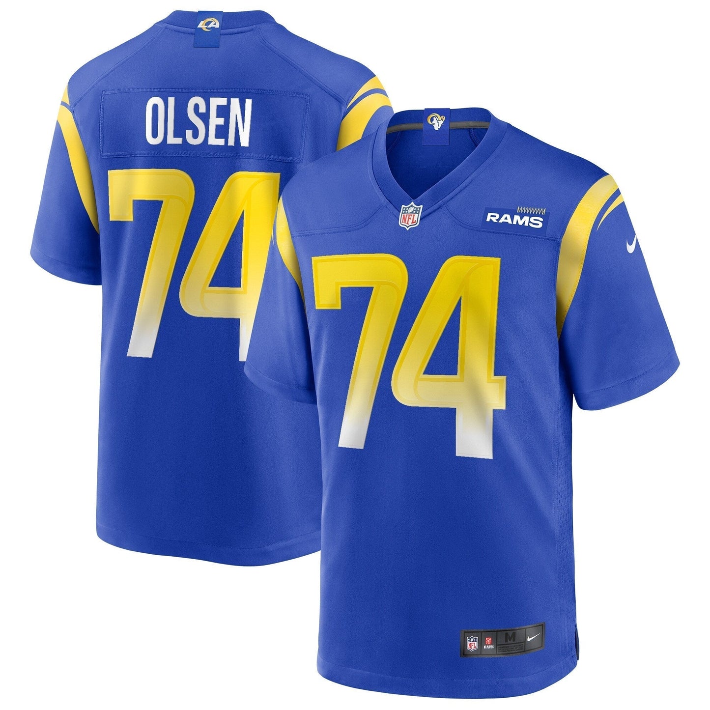 Merlin Olsen Los Angeles Rams Nike Game Retired Jersey - Royal football jersey product view 1