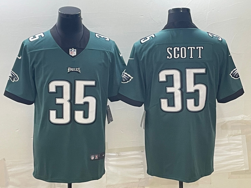 Men's Philadelphia Eagles Boston Scott #35 Midnight Green Game Jersey1 football jersey product view 1