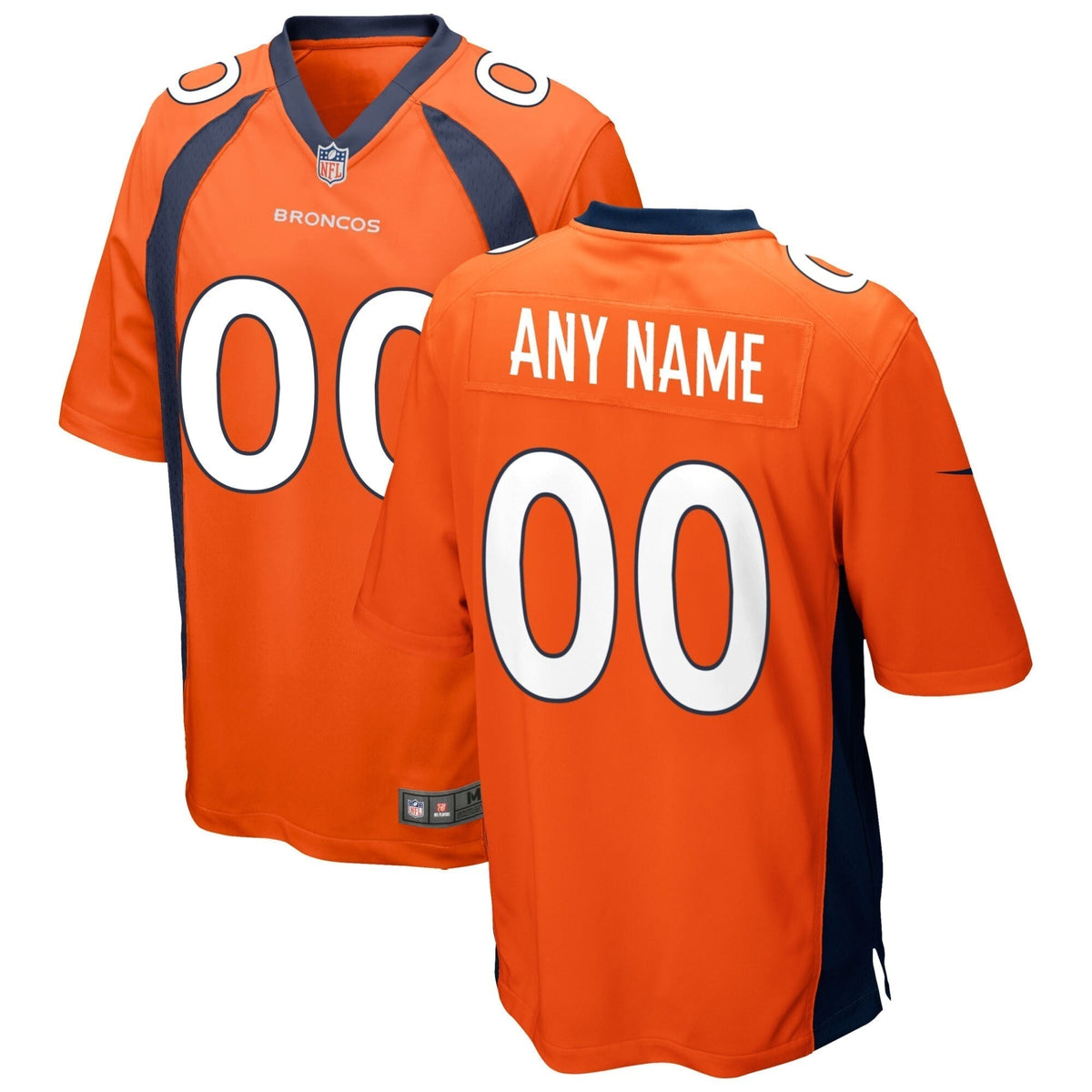 Denver Broncos Nike Custom Game Jersey - Orange football jersey product view 1