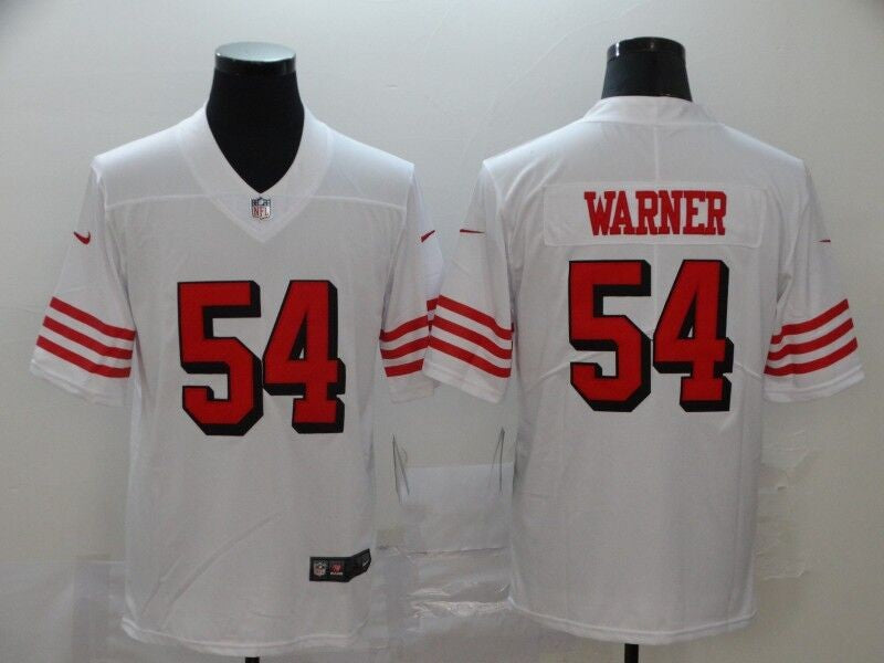 Men's San Francisco 49ers Fred Warner #54 White Game Player Jersey1 football jersey product view 1