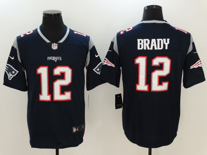 Men's Tom Brady #12 New England Patriots Jersey1 Navy football jersey product view 1