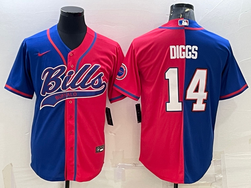 Men's Buffalo Bills Stefon Diggs #14 Royal/Red Game Jersey1 Joint Edition football jersey product view 1