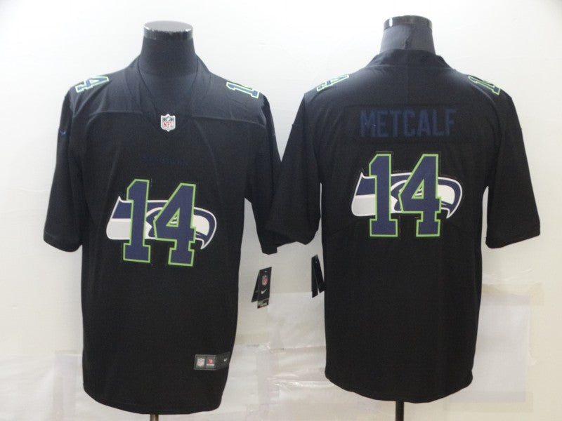 Men's Seattle Seahawks DK Metcalf #14 Black Authentic Game Jersey1 football jersey product view 1