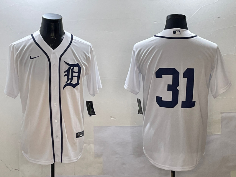Men's Detroit Tigers Riley Greene #31 White Player Jersey baseball jersey product view 1