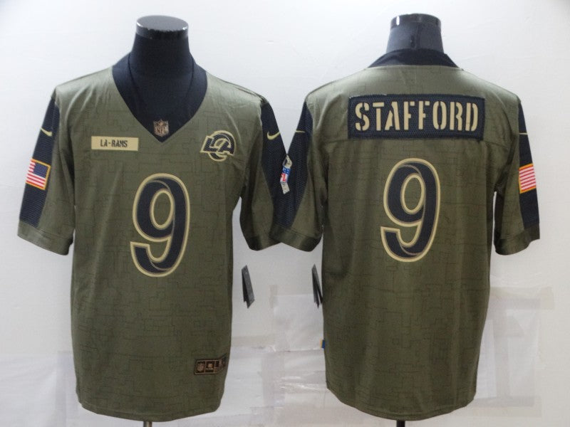 Men's Los Angeles Rams Matthew Stafford #9 Brown Game Jersey1 football jersey product view 1