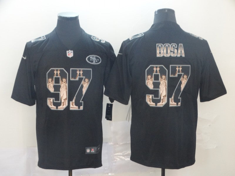 Men's San Francisco 49ers #97 Nick Bosa Black Team Game Jersey1 football jersey product view 1