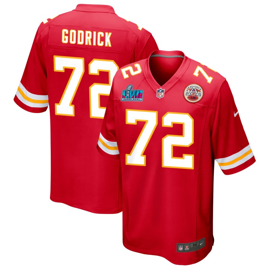 Jason Godrick Kansas City Chiefs Nike Super Bowl LVII Game Jersey - Red football jersey product view 1