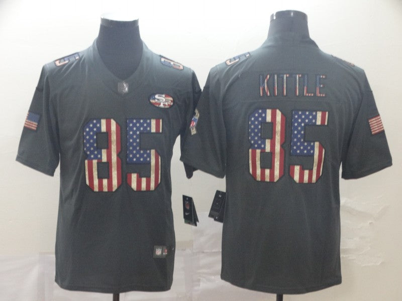 Men's San Francisco 49ers George Kittle #85 Black Stitched Game Jersey1 football jersey product view 1