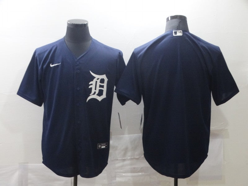 Men's Detroit Tigers Navy Alternate Replica Blank Jersey baseball jersey product view 1