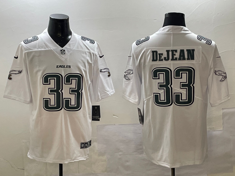 Men's Philadelphia Eagles Cooper DeJean #33 Tundra White Fashion Game Jersey1 football jersey product view 1