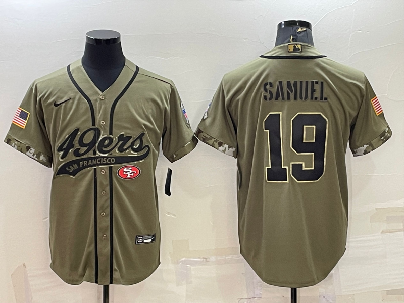 Men's San Francisco 49ers Deebo Samuel #19 Olive 2022 Salute To Service Retired Player Limited Jersey1 Joint Edition football jersey product view 1