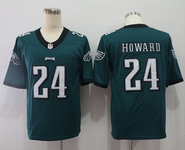 Men's Philadelphia Eagles Jordan Howard #24 Midnight Green Game Player Jersey1 basketball jersey product view 1