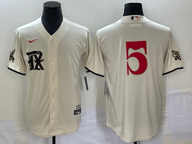 Men's Texas Rangers Corey Seager #5 Cream 2023 City Connect Replica Player Jersey1 baseball jersey product view 1