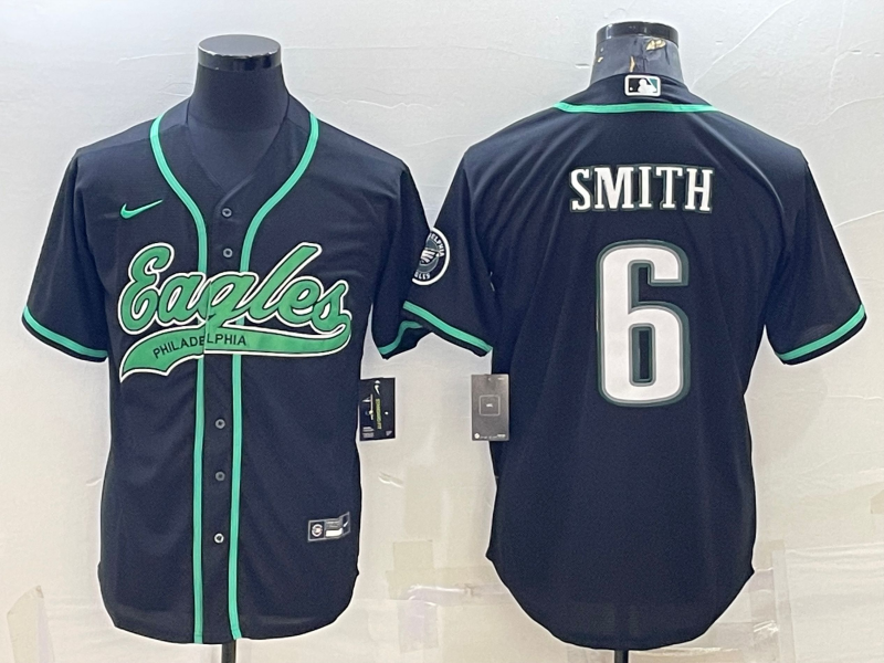 Men's Philadelphia Eagles DeVonta Smith #6 Black Game Jersey1 Joint Edition football jersey product view 1
