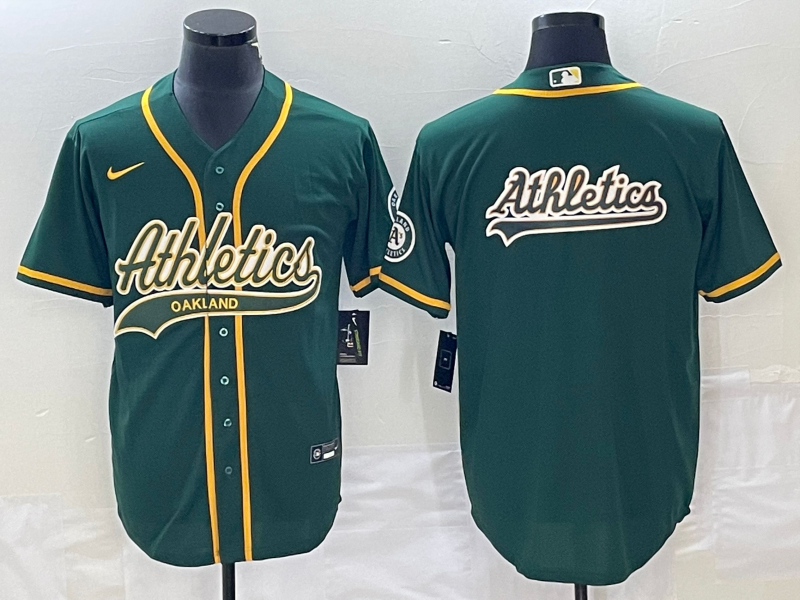 Men's Oakland Athletics Kelly Green Replica Player Jersey1 Joint Edition baseball jersey product view 1