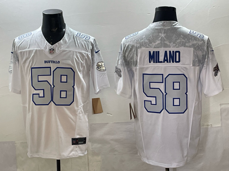 Men's Buffalo Bills Matt Milano #58 White 2025 Rivalries Collection Limited Jersey football jersey product view 1