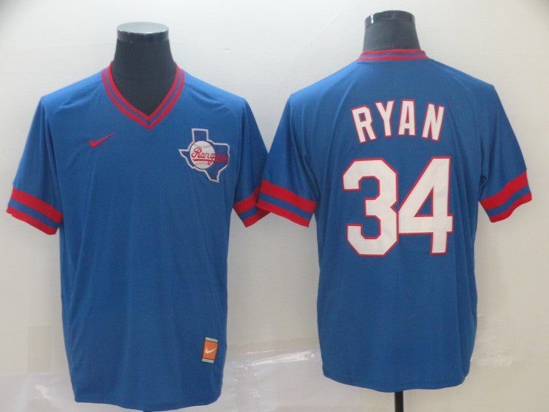 Men's Texas Rangers Nolan Ryan #34 Blue Player Jersey1 baseball jersey product view 1