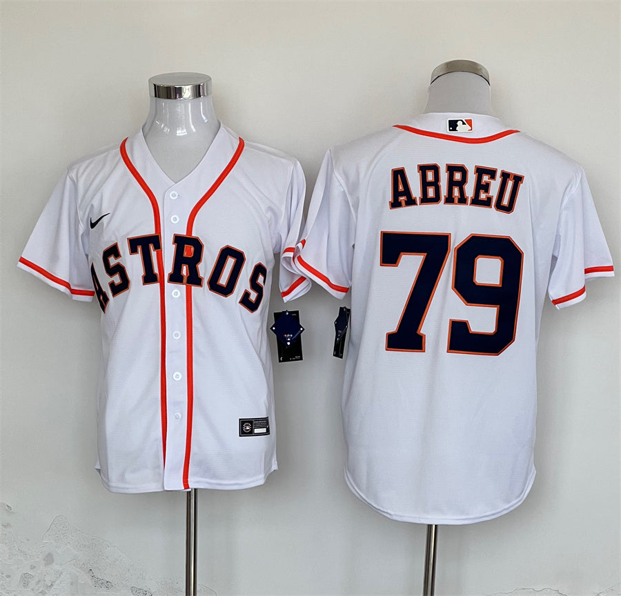 Men's Houston Astros Jose Abreu #79 White Home Replica Player Jersey1 baseball jersey product view 1