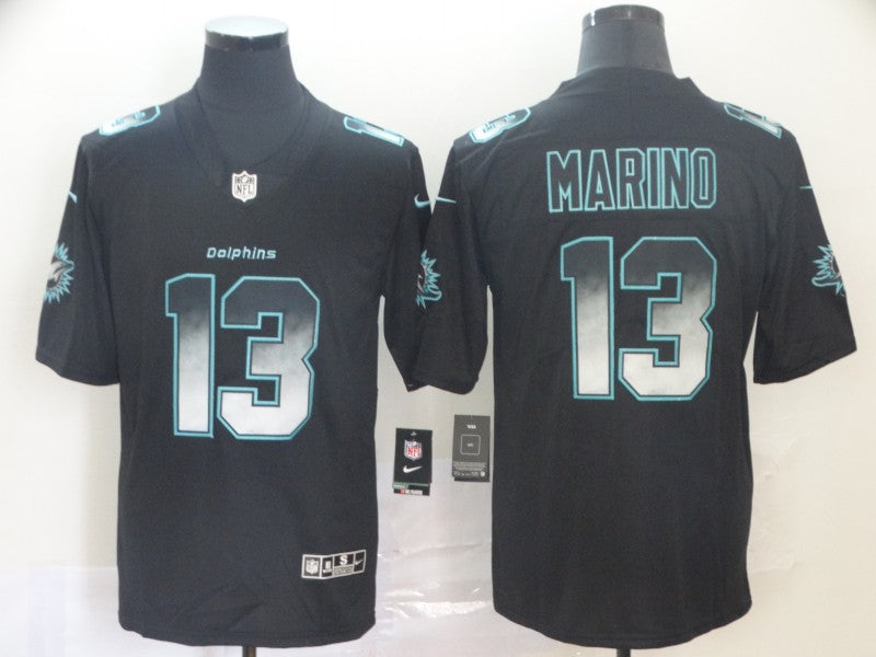 Men's Miami Dolphins #13 Dan Marino Black Authentic Game Jersey1 football jersey product view 1