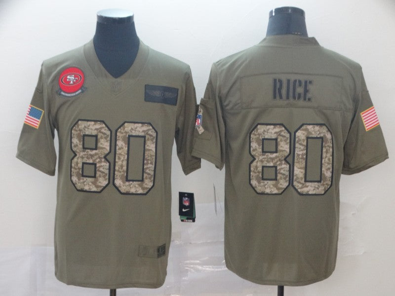 Men's San Francisco 49ers Jerry Rice #80 Brown Alternate Game Jersey1 football jersey product view 1