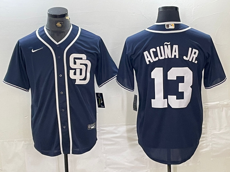 Men's San Diego Padres Manny Machado #13 Navy Limited Player Jersey1 baseball jersey product view 1