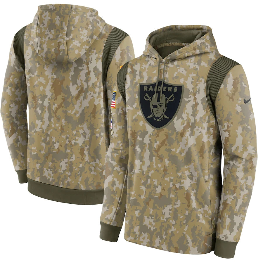 Men's Las Vegas Raiders NFL 2021 Salute to Service Hoodie2 Camouflage football jersey product view 1
