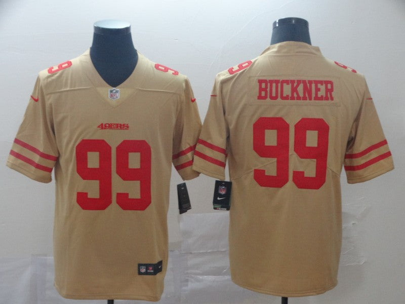 Men's San Francisco 49ers DeForest Buckner #99 Gold Inverted Legend Jersey1 football jersey product view 1
