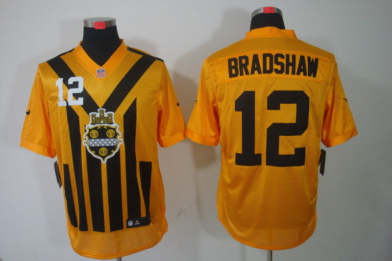 Men's Pittsburgh Steelers Terry Bradshaw #12 Gold Game Jersey1 football jersey product view 1