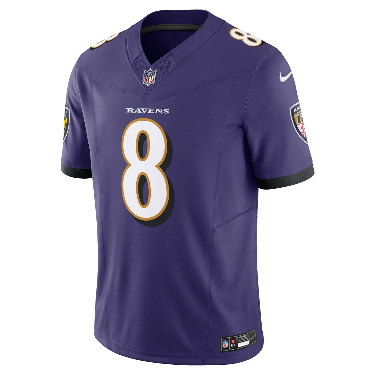 Lamar Jackson Baltimore Ravens Nike Vapor F.U.S.E. Limited Jersey - Purple football jersey product view 2