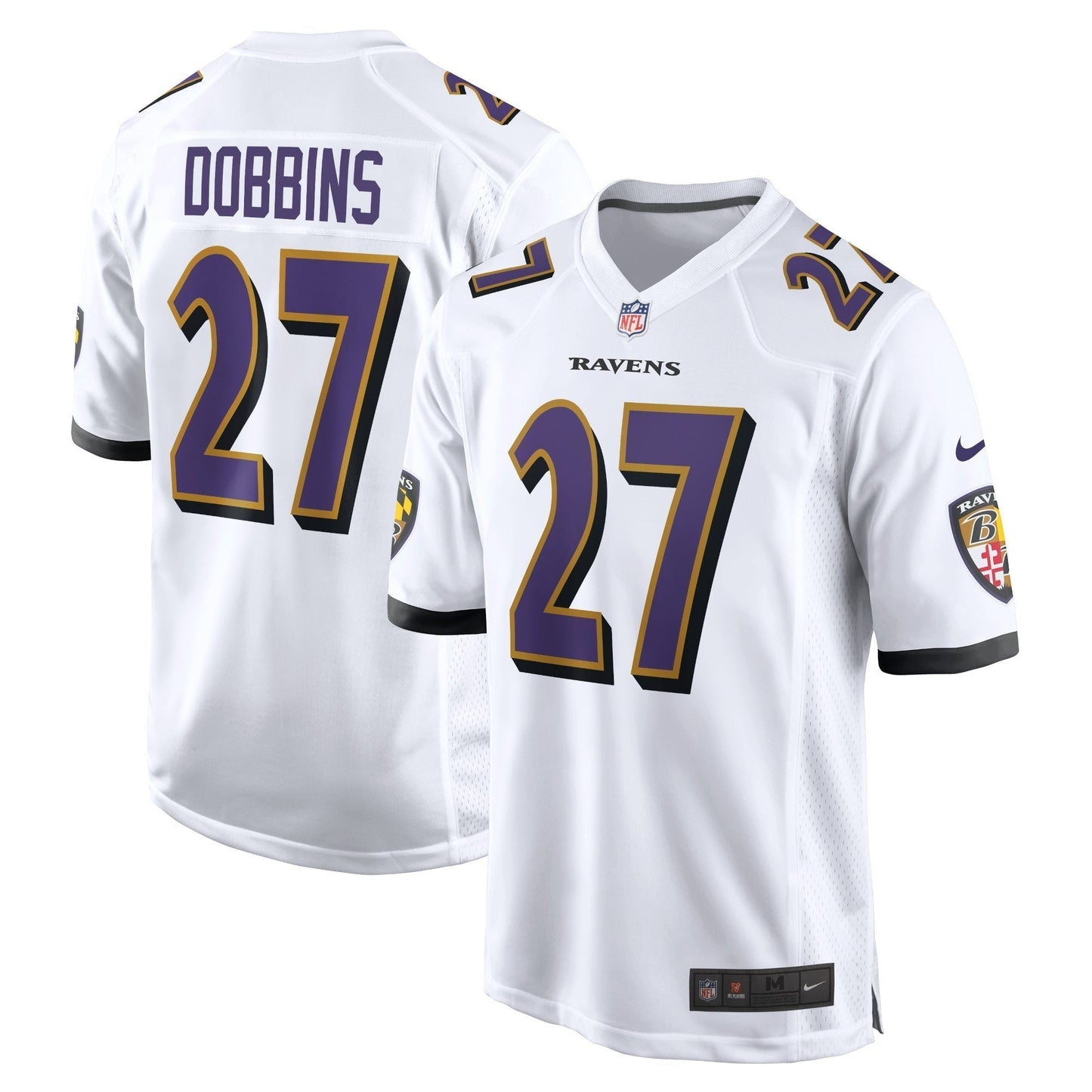 J.K. Dobbins Baltimore Ravens Nike Game Jersey - White football jersey product view 1