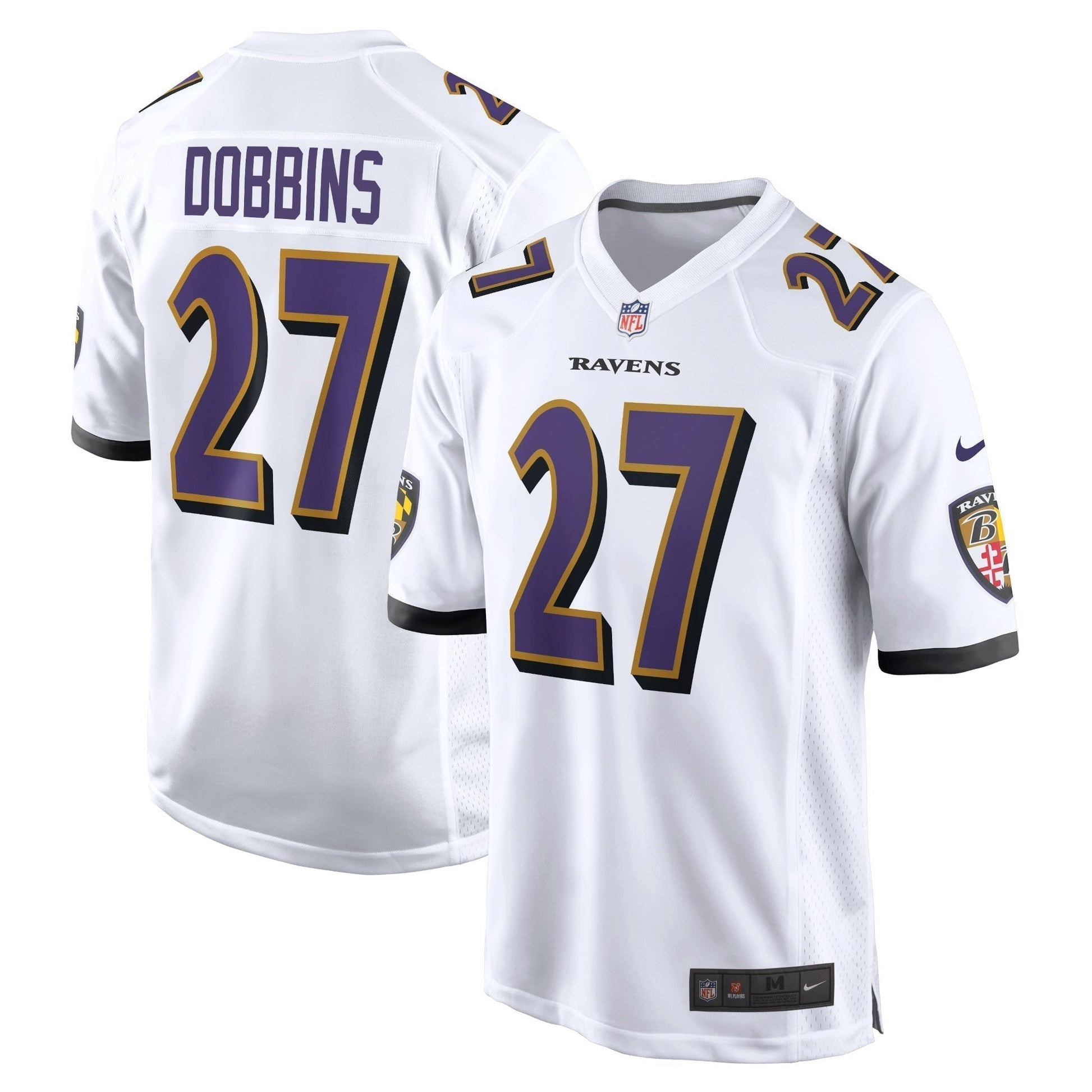 J.K. Dobbins Baltimore Ravens Nike Game Jersey - White football jersey product view 1