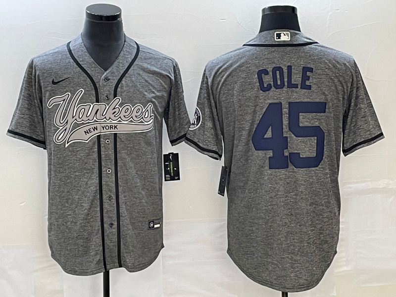 Men's New York Yankees Gerrit Cole #45 Gray Game Jersey1 Joint Edition baseball jersey product view 1