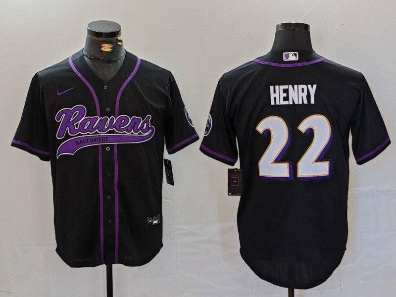 Men's Baltimore Ravens Derrick Henry #22 Black Alternate Game Jersey1 football jersey product view 1
