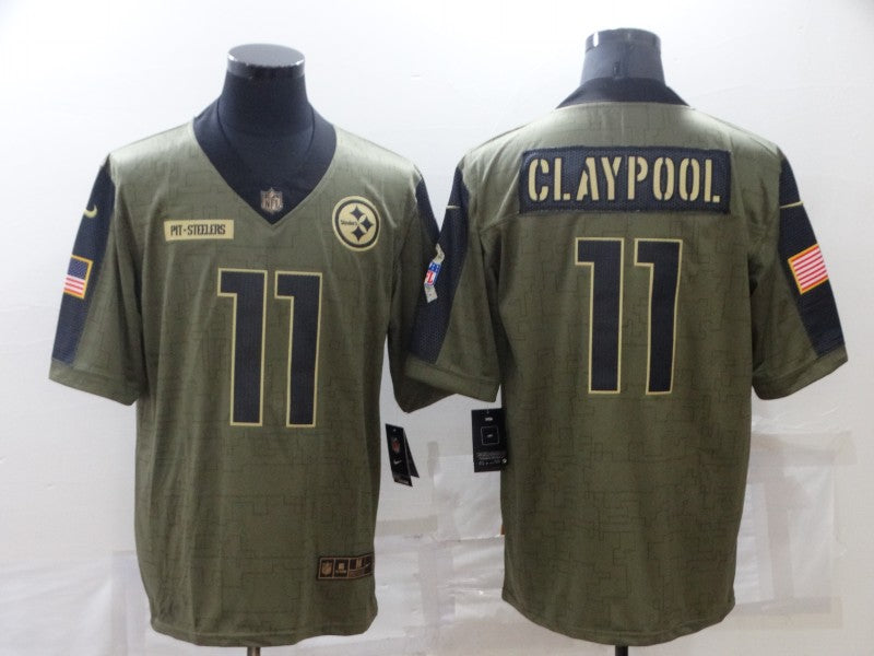 Men's Pittsburgh Steelers Chase Claypool #11 Brown Game Jersey1 football jersey product view 1