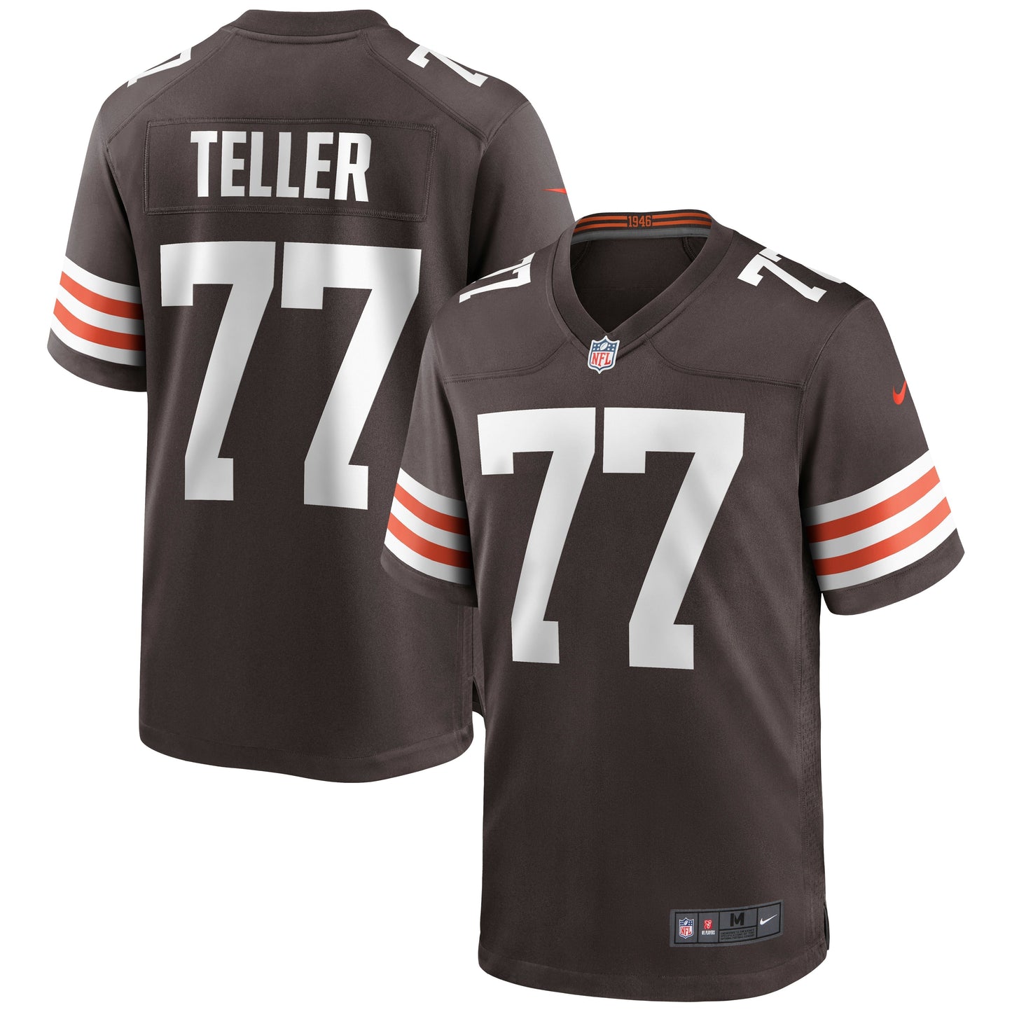 Wyatt Teller Cleveland Browns Nike Game Jersey - Brown football jersey product view 1