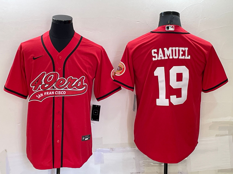 Men's San Francisco 49ers Deebo Samuel #19 Red Game Jersey1 Joint Edition football jersey product view 1