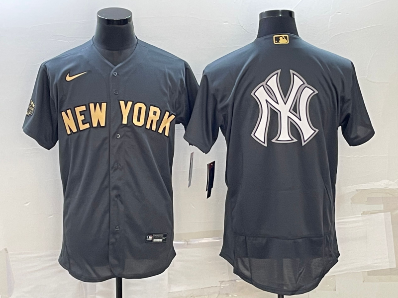 Men's New York Yankees Dark Gray Replica Player Jersey1 baseball jersey product view 1