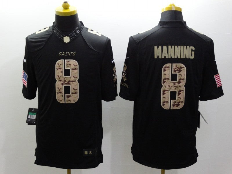 Men's New Orleans Saints Archie Manning #8 Black Game Jersey1 football jersey product view 1