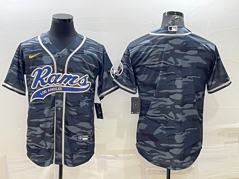 Men's Los Angeles Rams Grey Camouflage Blank Jersey1 football jersey product view 1
