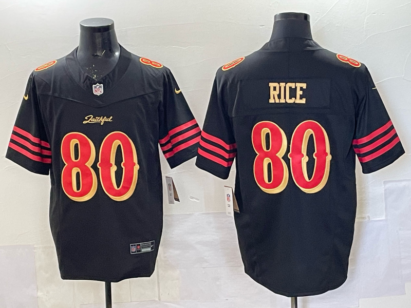 Men's San Francisco 49ers Jerry Rice #80 Black 2025 Rivalries Collection Limited Jersey football jersey product view 1
