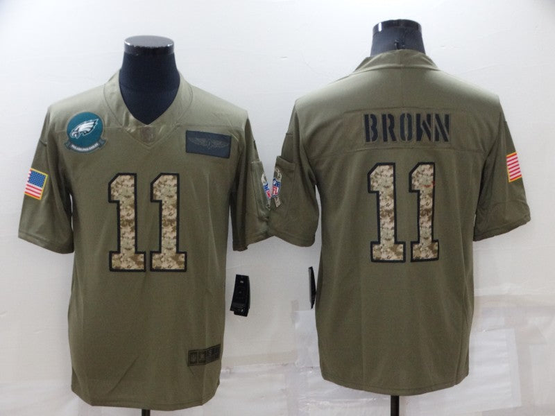 Men's Philadelphia Eagles A.J. Brown #11 Brown Game Player Jersey1 football jersey product view 1