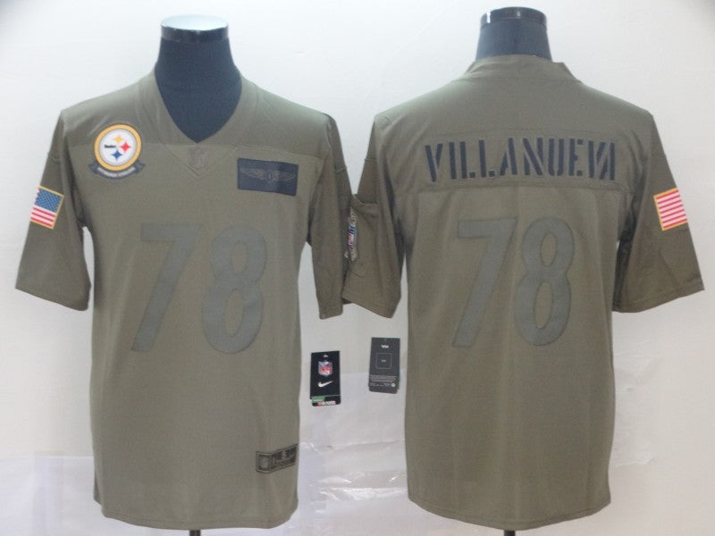 Men's Pittsburgh Steelers Alejandro Villanueva #78 Brown Game Jersey1 football jersey product view 1