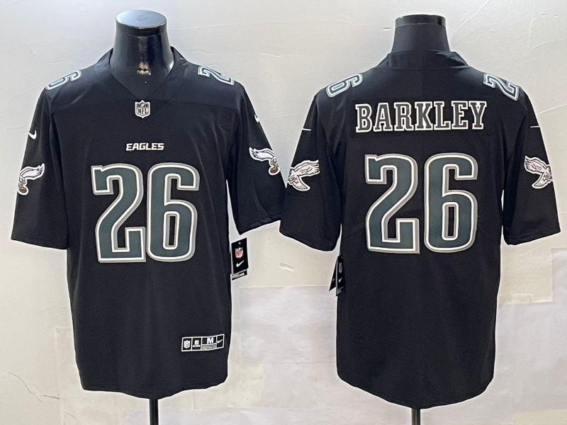 Men's Philadelphia Eagles Saquon Barkley #26 Carbon Black Fashion Game Jersey1 football jersey product view 1