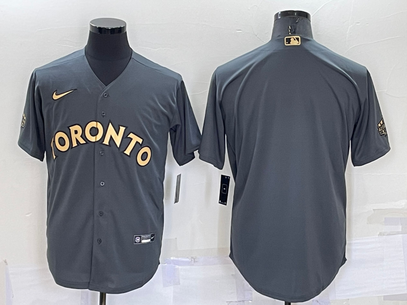 Men's Toronto Blue Jays Dark Grey Blank Replica Player Jersey1 baseball jersey product view 1
