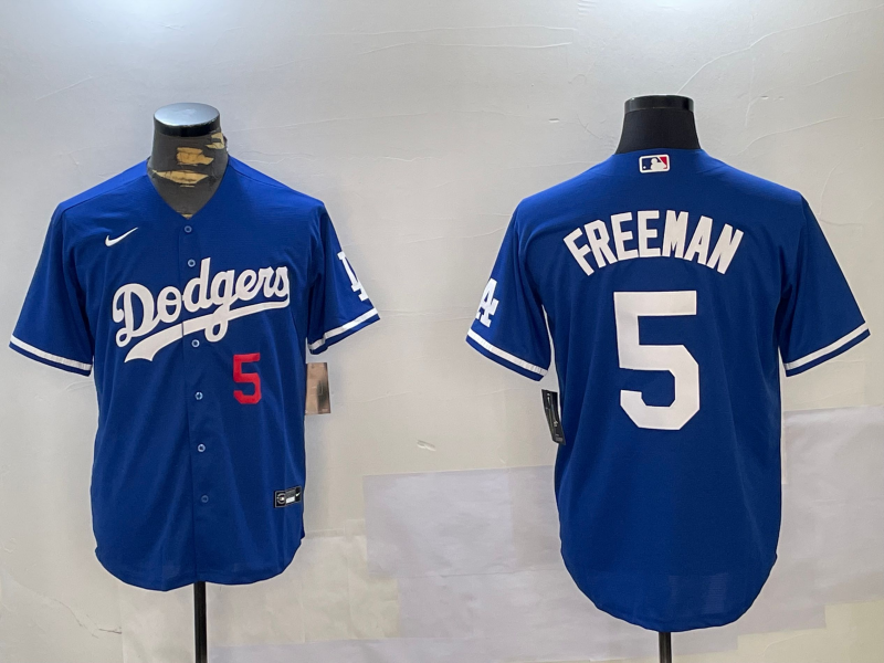 Men's Los Angeles Dodgers Freddie Freeman #5 Royal Alternate Replica Player Jersey1 baseball jersey product view 1