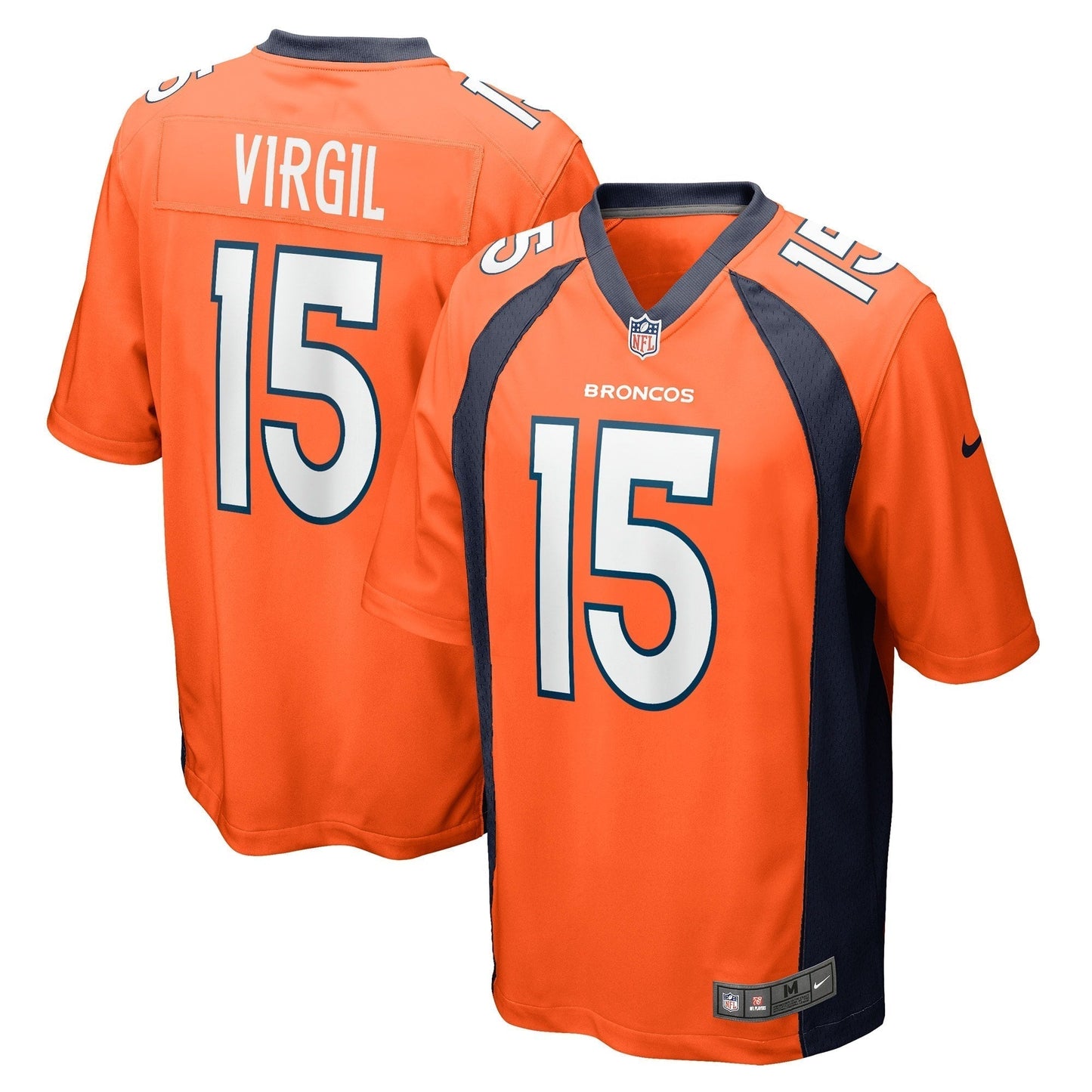 Jalen Virgil Denver Broncos Nike Game Jersey - Orange football jersey product view 1